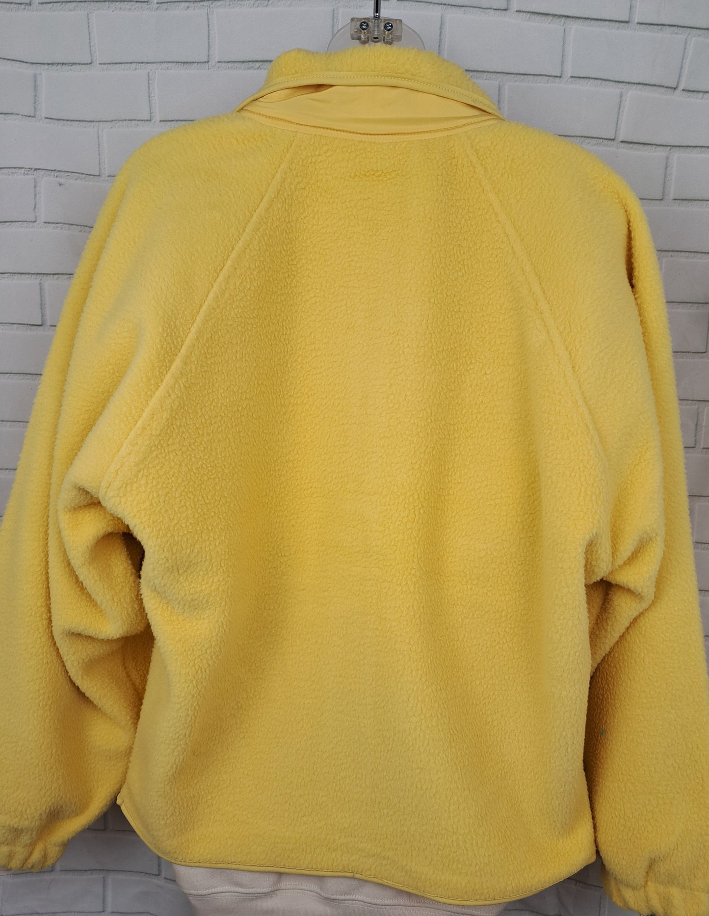 Banana Yellow Snap Button Fleece Jacket