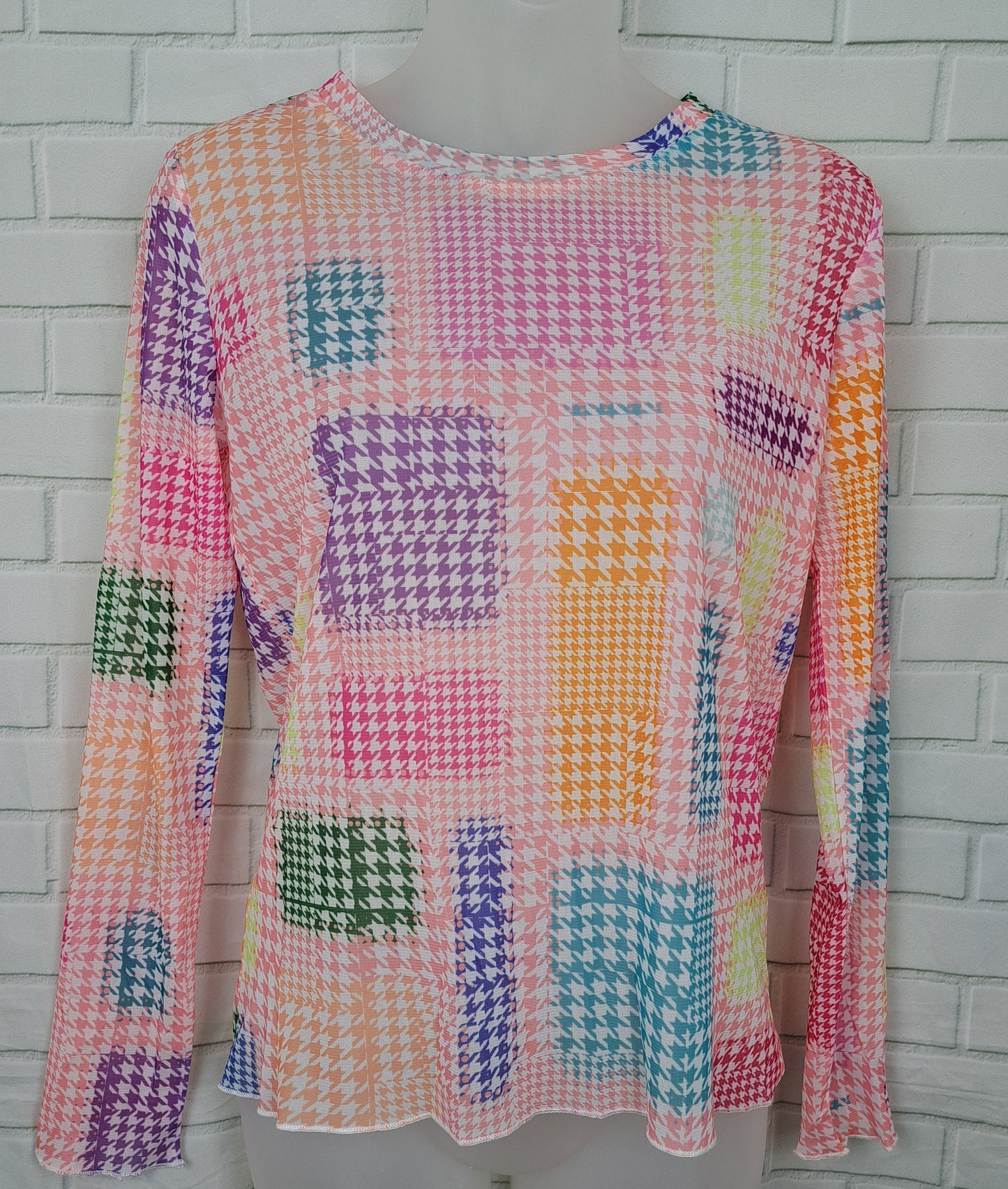 Multicolor Square Mesh Top