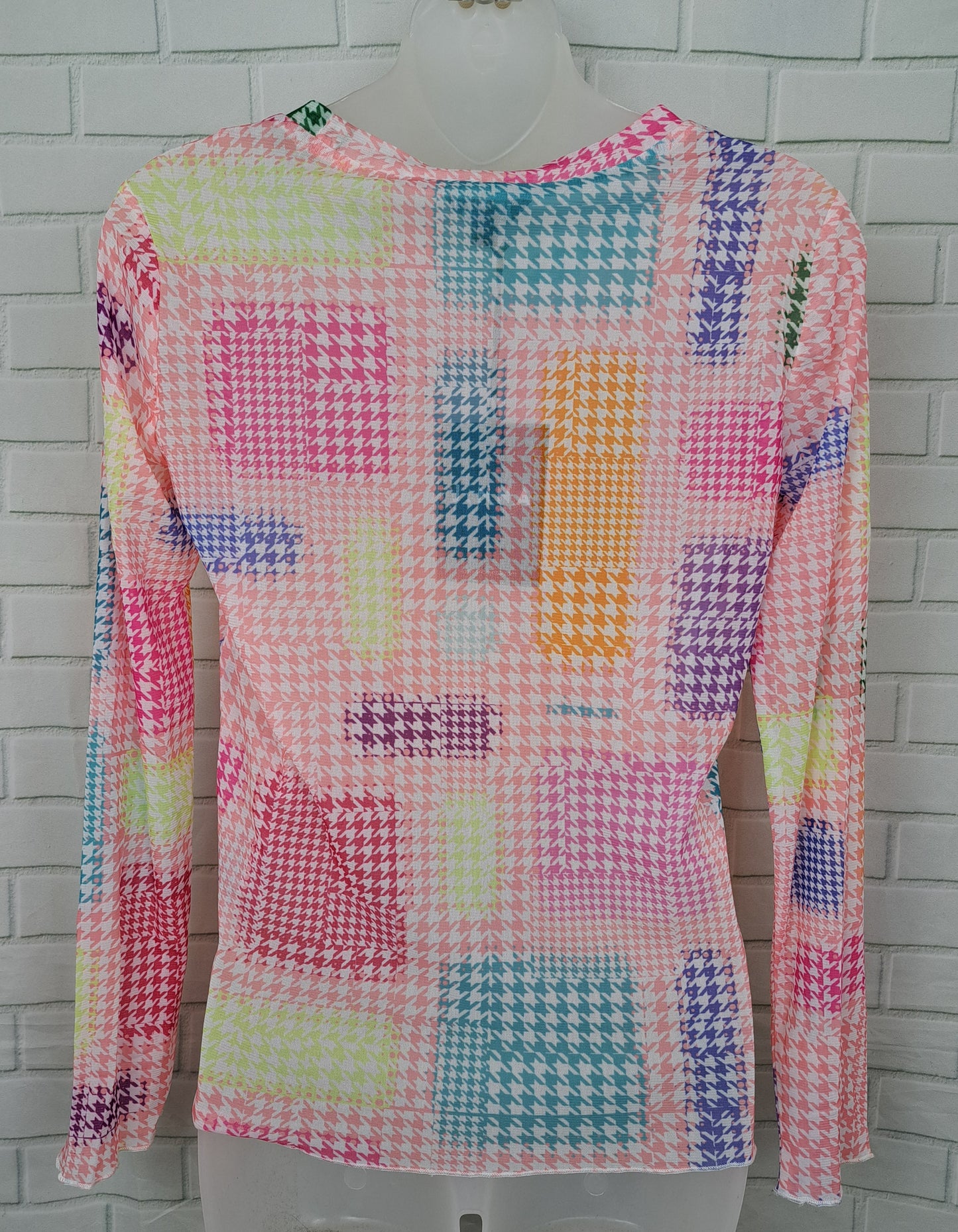 Multicolor Square Mesh Top