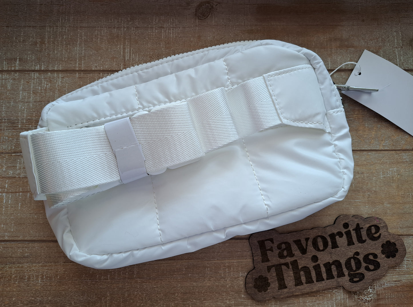 White Quilted Puffer Belt Bag