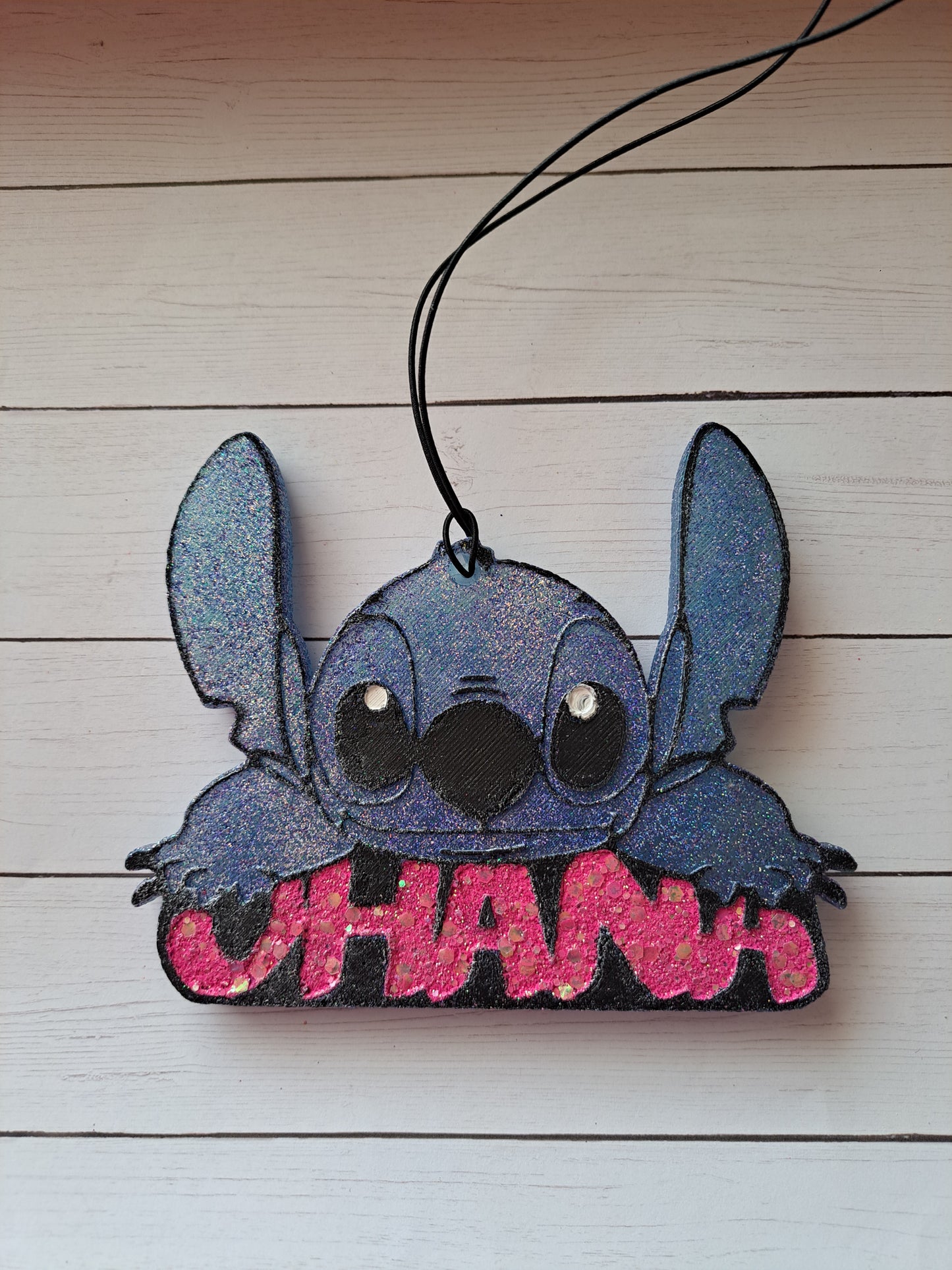 Ohana Stitch Freshie - Pink Glitter