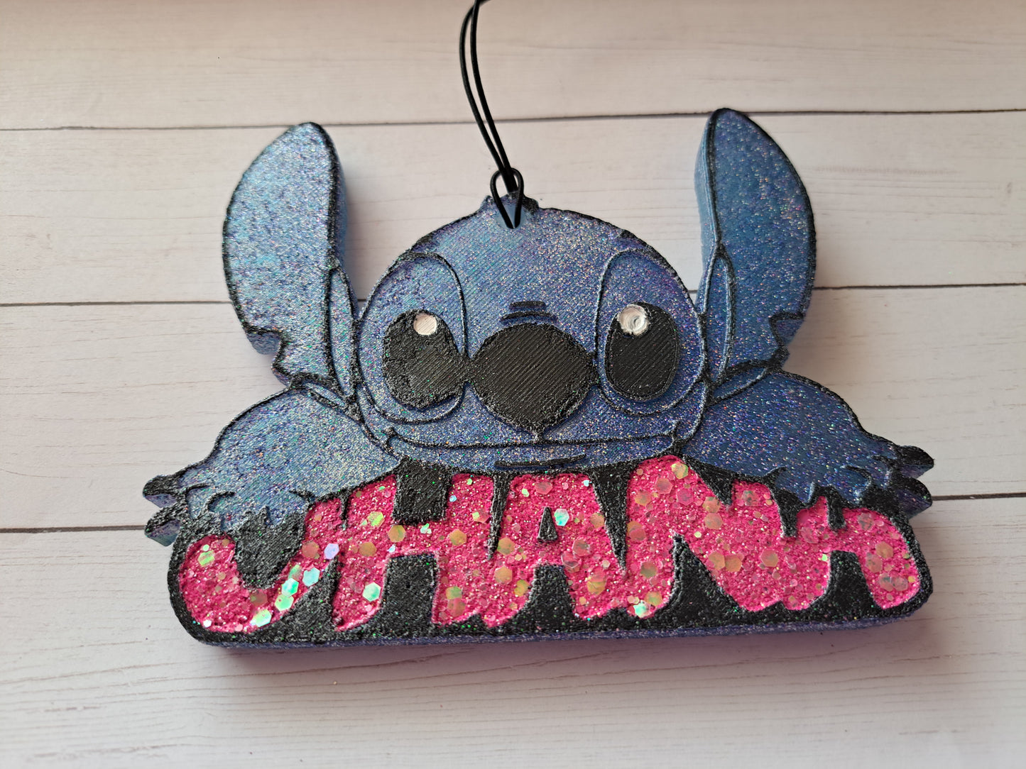 Ohana Stitch Freshie - Pink Glitter