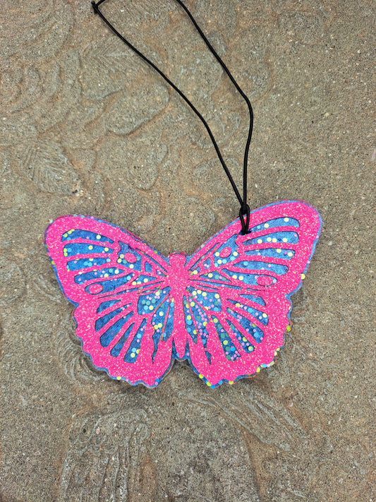 Butterfly Freshie - Pink Trim