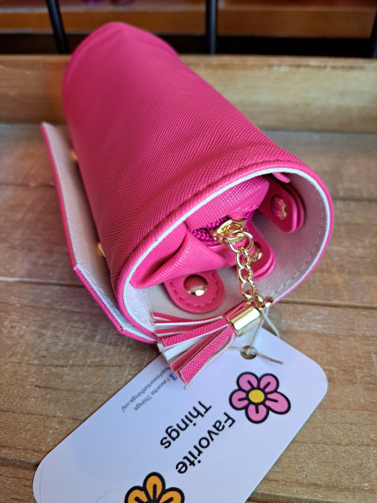 Hot Pink Travel Jewelry Case