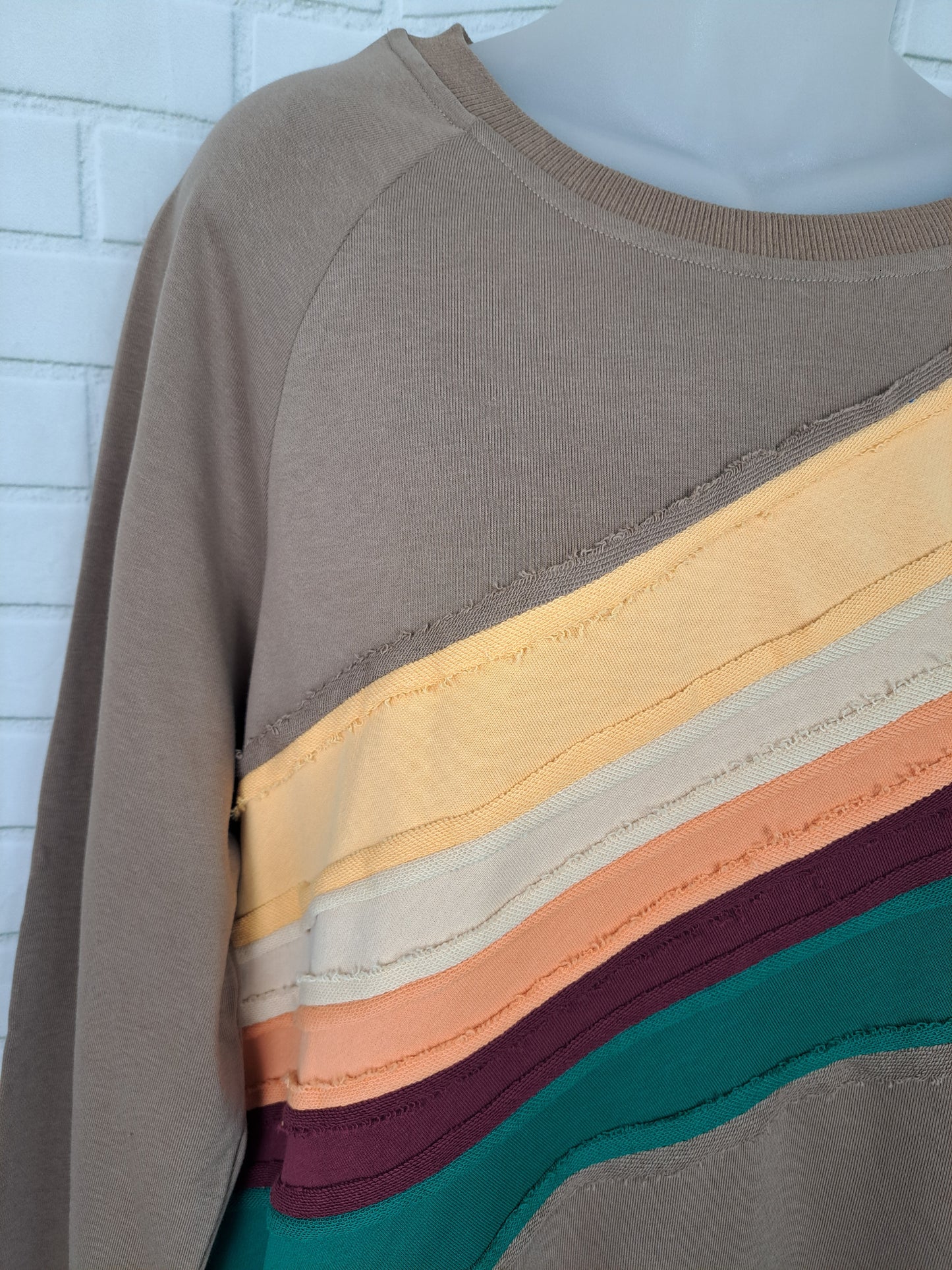 Mocha Fall Rainbow Sweatshirt Top