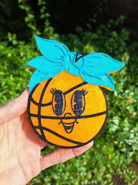 Basketball Freshie With Blue Bow -  Air Freshener