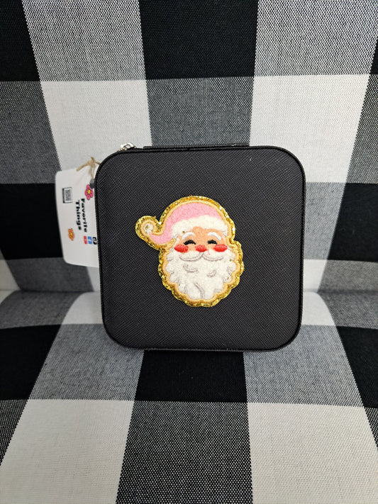 Black Jewelry Organizer With Santa Patch - Jewelry Box