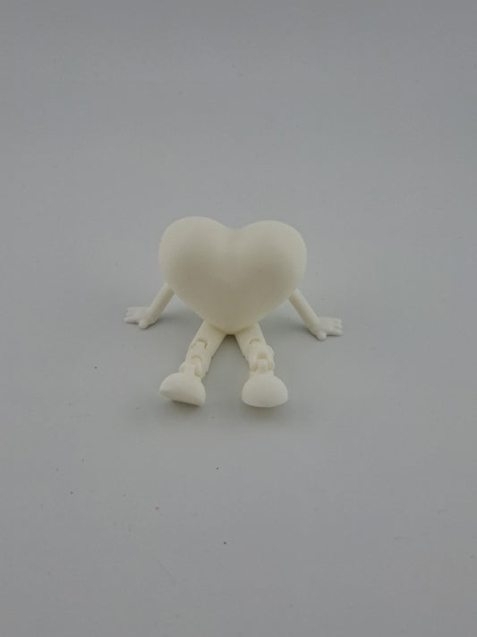 3D Printed Hot White Sitting Heart