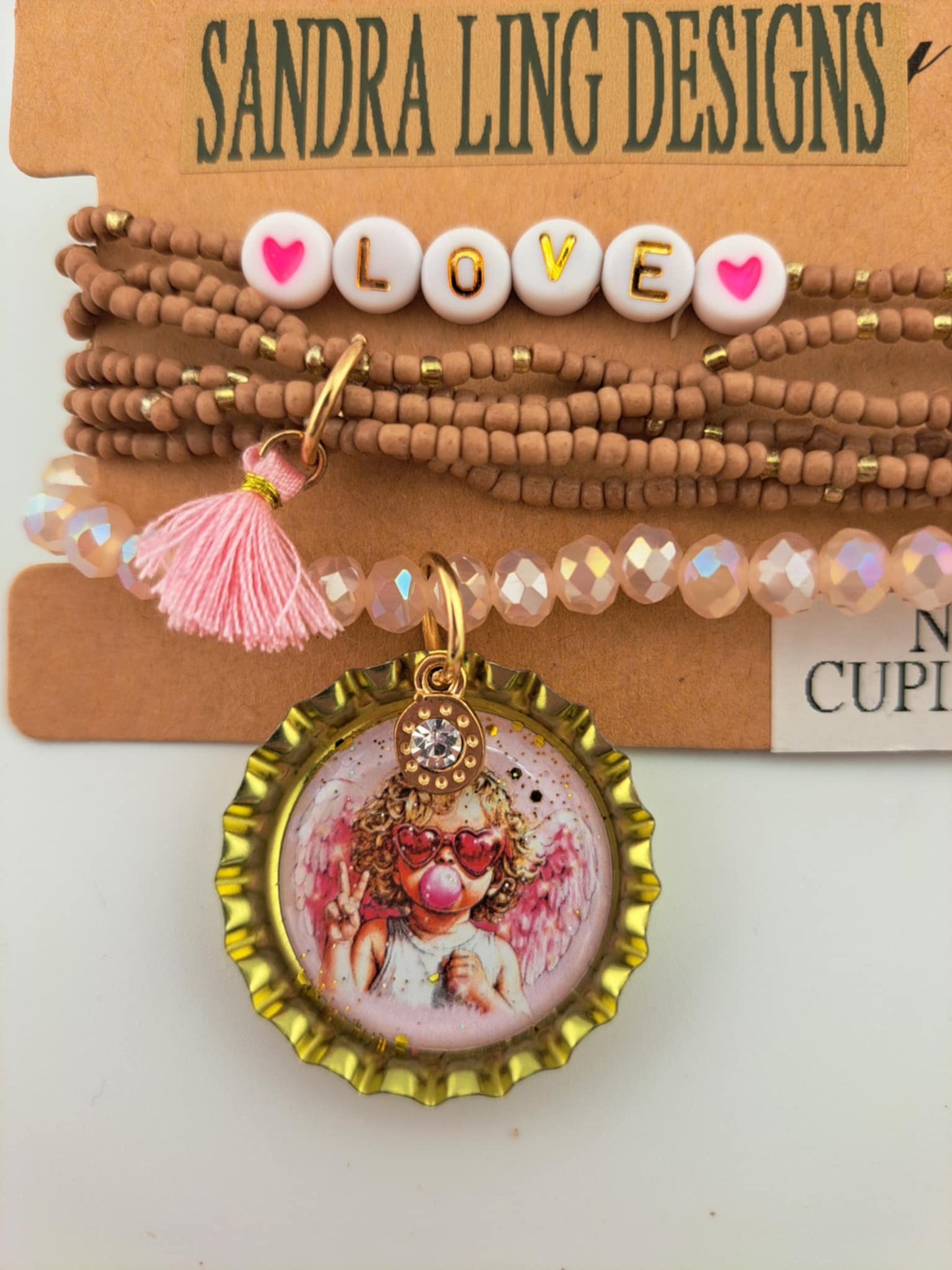 Peace Out Cherub Bracelet Stack