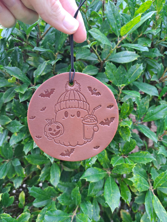 Leather Air Freshener - Spooky Ghost