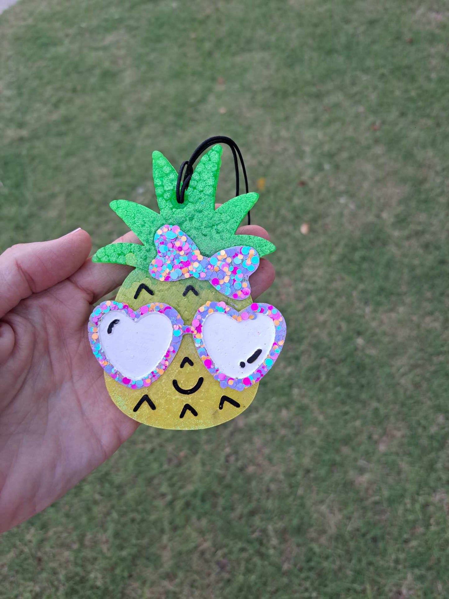 Kawaii Pineapple in Chunky Glitter Glasses