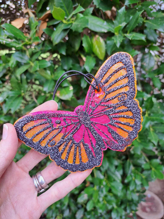 Ombre Butterfly Freshie - Pink/Orange