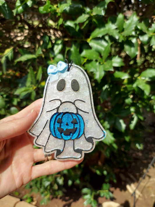 Ghost With Blue Pumpkin - Air Freshener