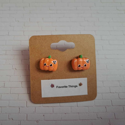 Pumpkin Stud Earrings