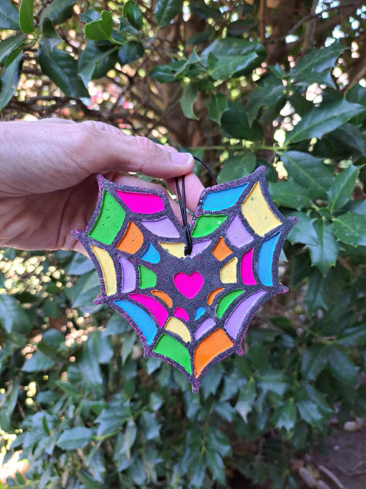 Colorful Heart Spiderweb Freshie - Air Freshener