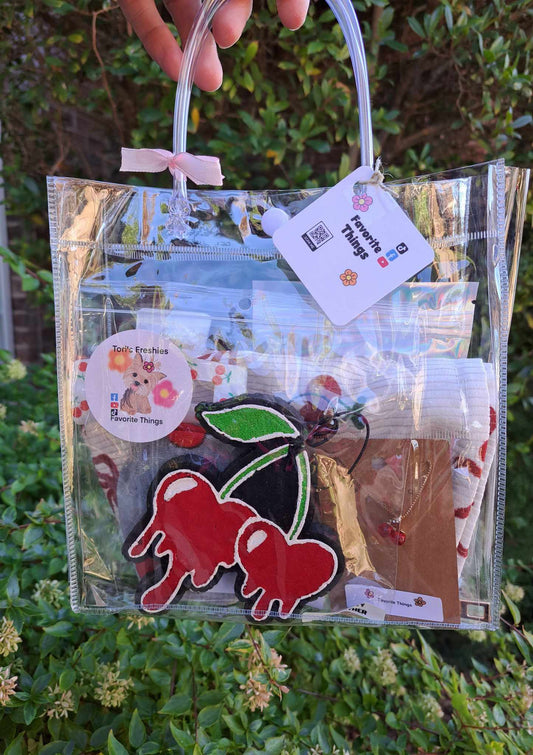 Cherry Bundle - Freshie, Clip, Bag, Coasters, Necklace