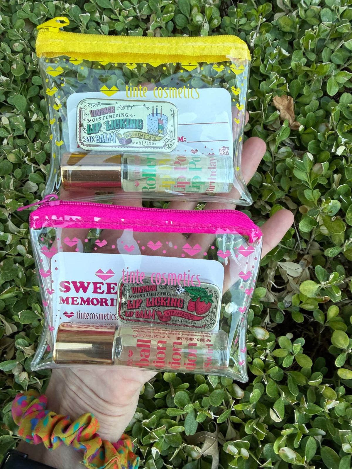 Strawberry Roller Ball Lip Gloss and Lip Balm Gift Set