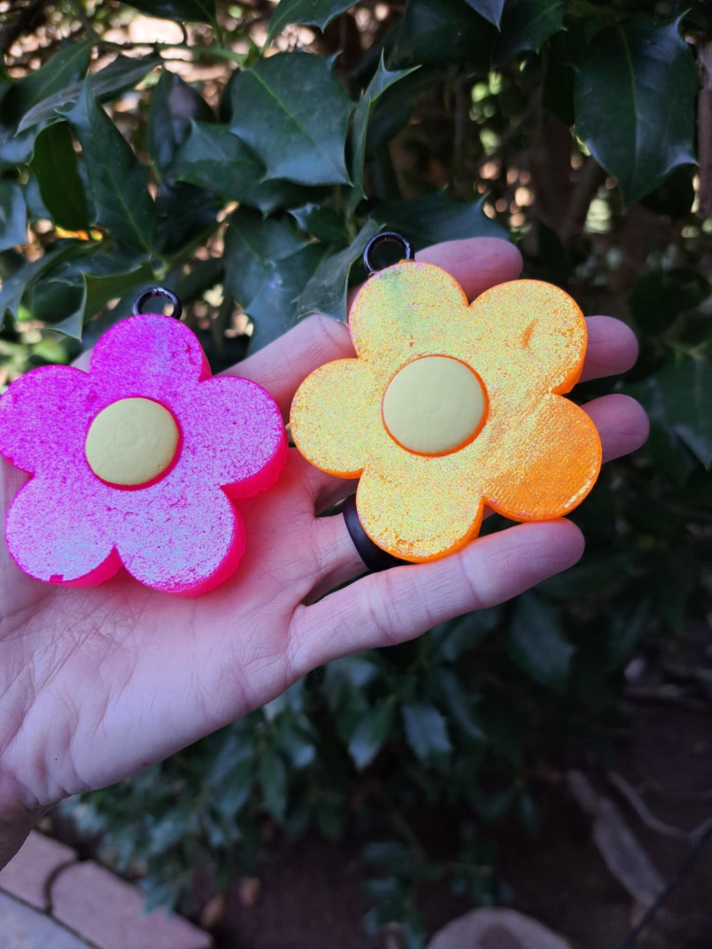 Vent Clip Flower Freshies - Orange & Pink