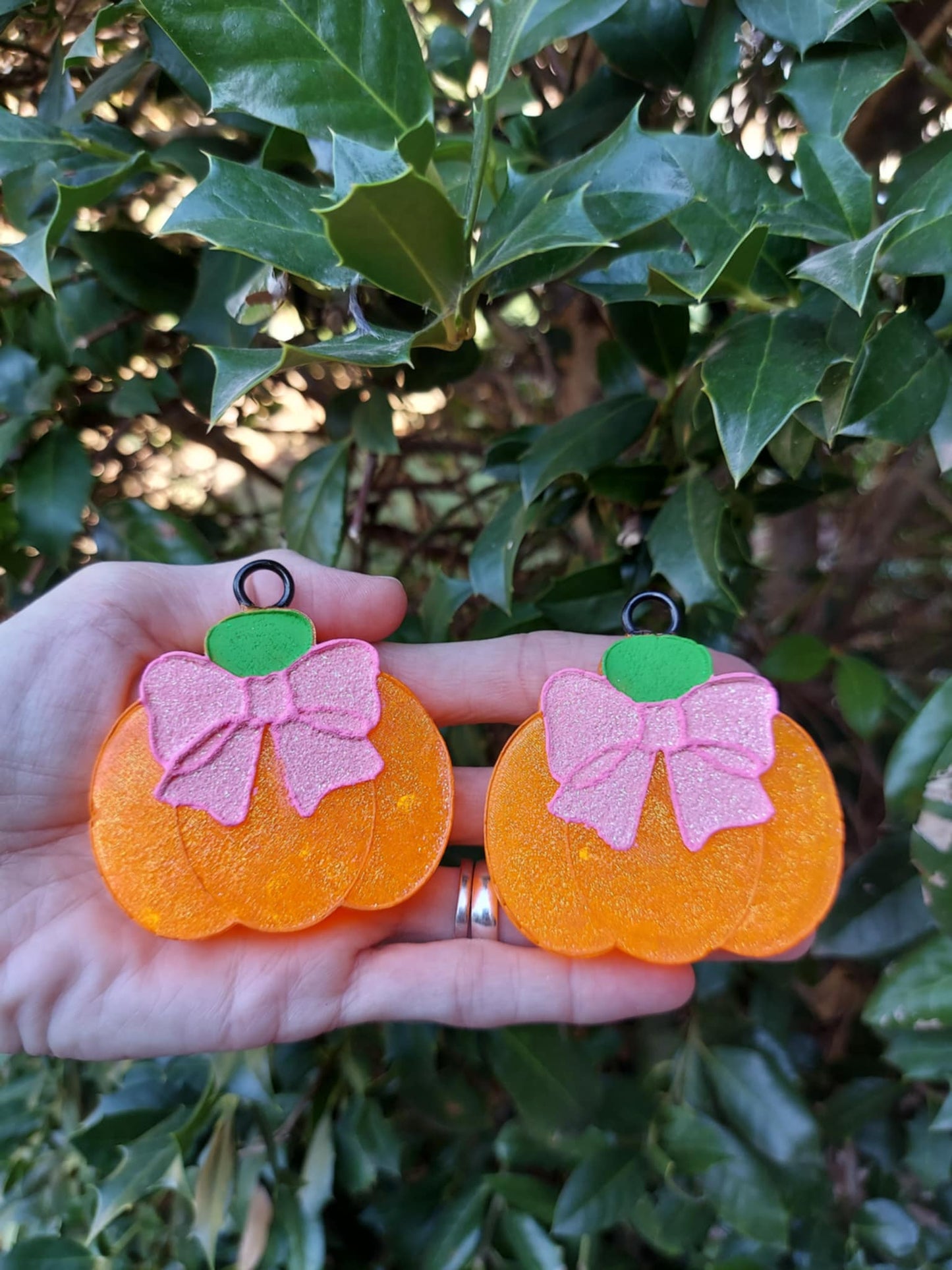 Vent Clips - Pumpkin With Pink Bow Freshie