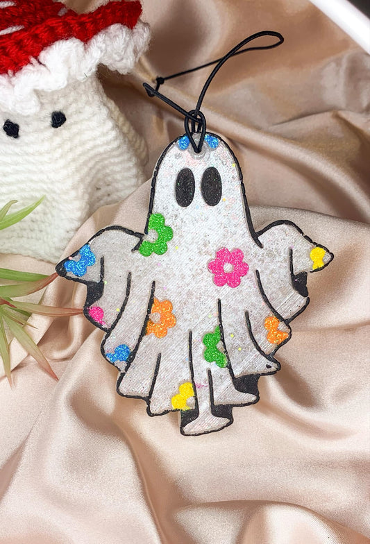 Ghost With Colorful Flowers - Air Freshener