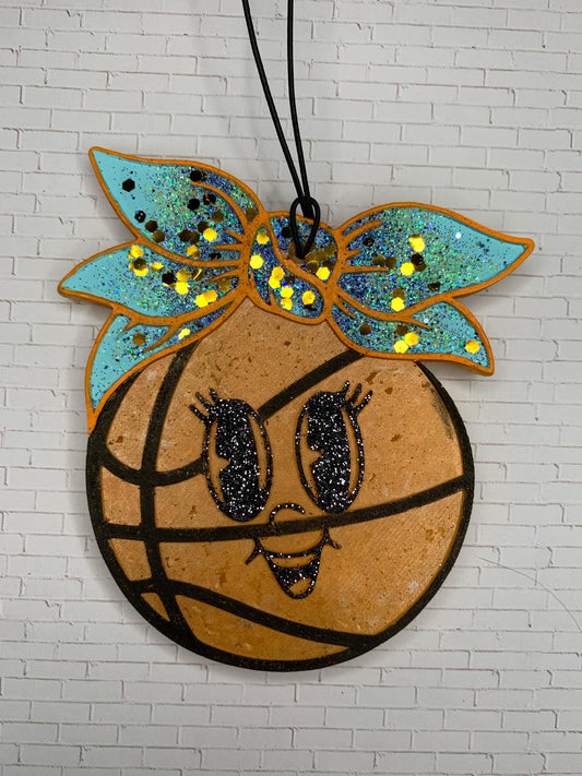 Basketball Freshie With Bow -  Air Freshener