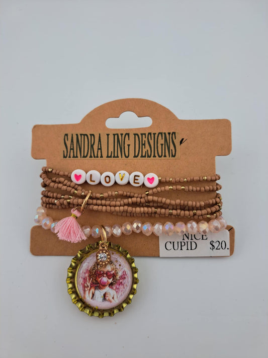 Peace Out Cherub Bracelet Stack