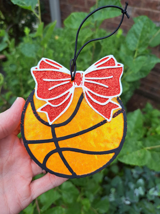 Basketball Air Freshener With Red Bow