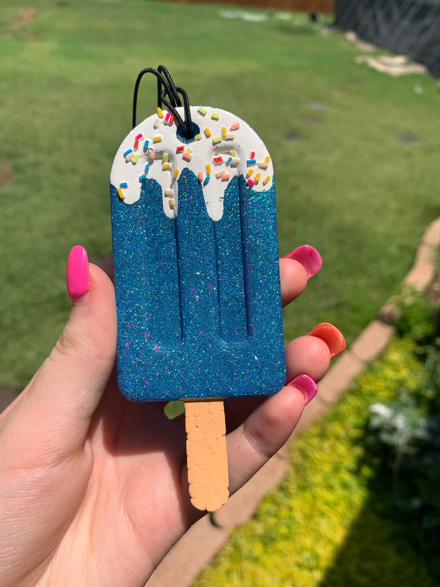 Popsicle Freshie - Metallic Blue With Sprinkles