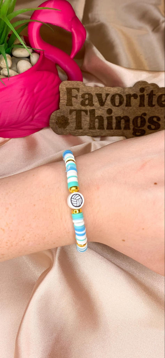 Bead Bracelet With Volleyball Charm