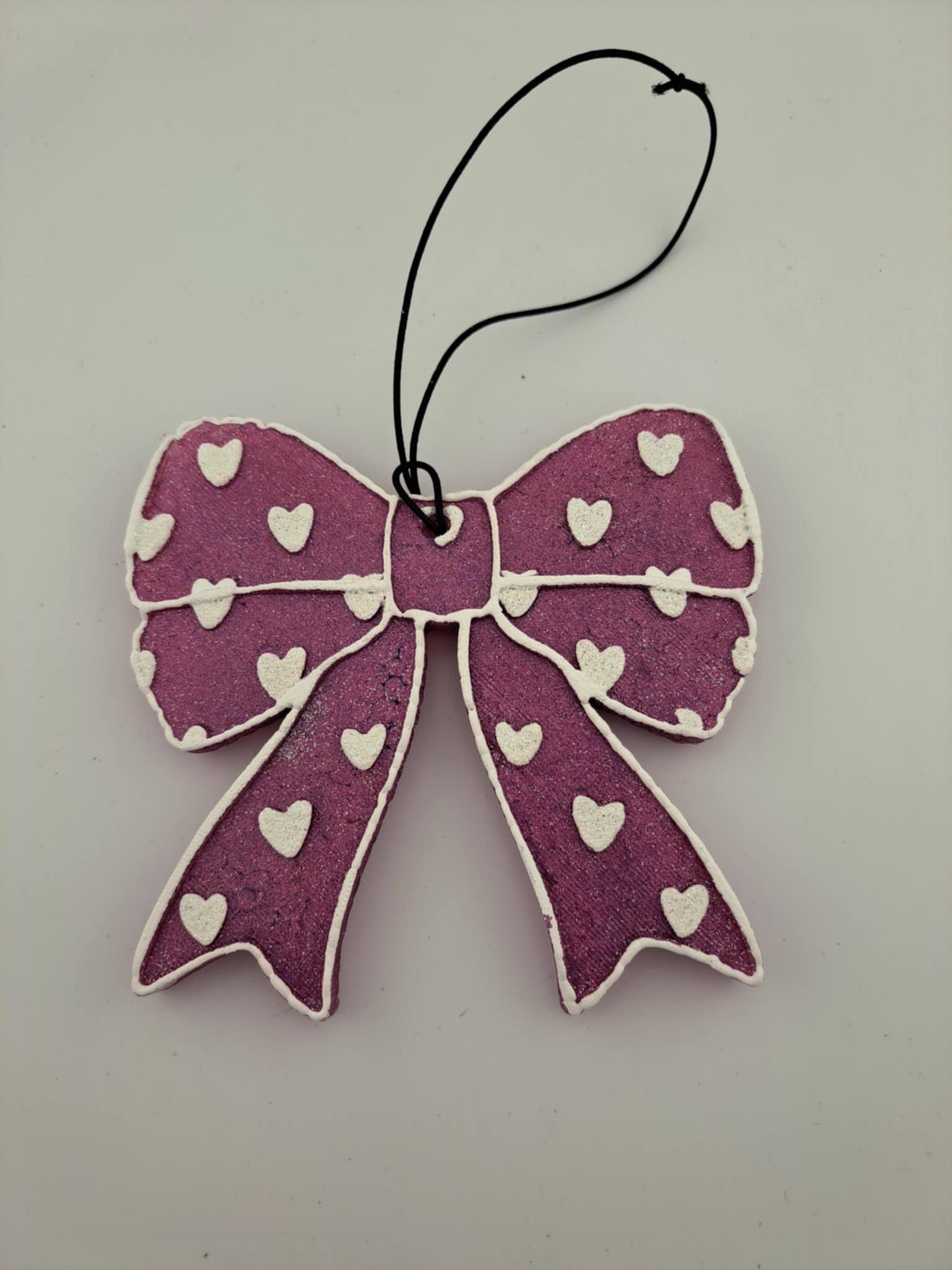 Magenta Bow With Hearts Freshie