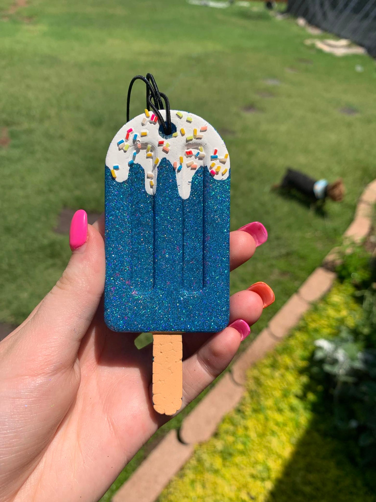 Popsicle Freshie - Metallic Blue With Sprinkles