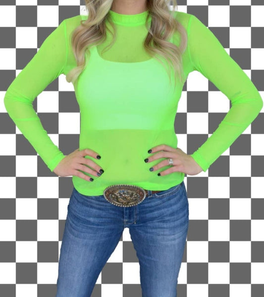 Sheer Lime Mesh Top