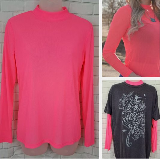 Neon Pink Mesh Top - Sheer - Sterling Kreek