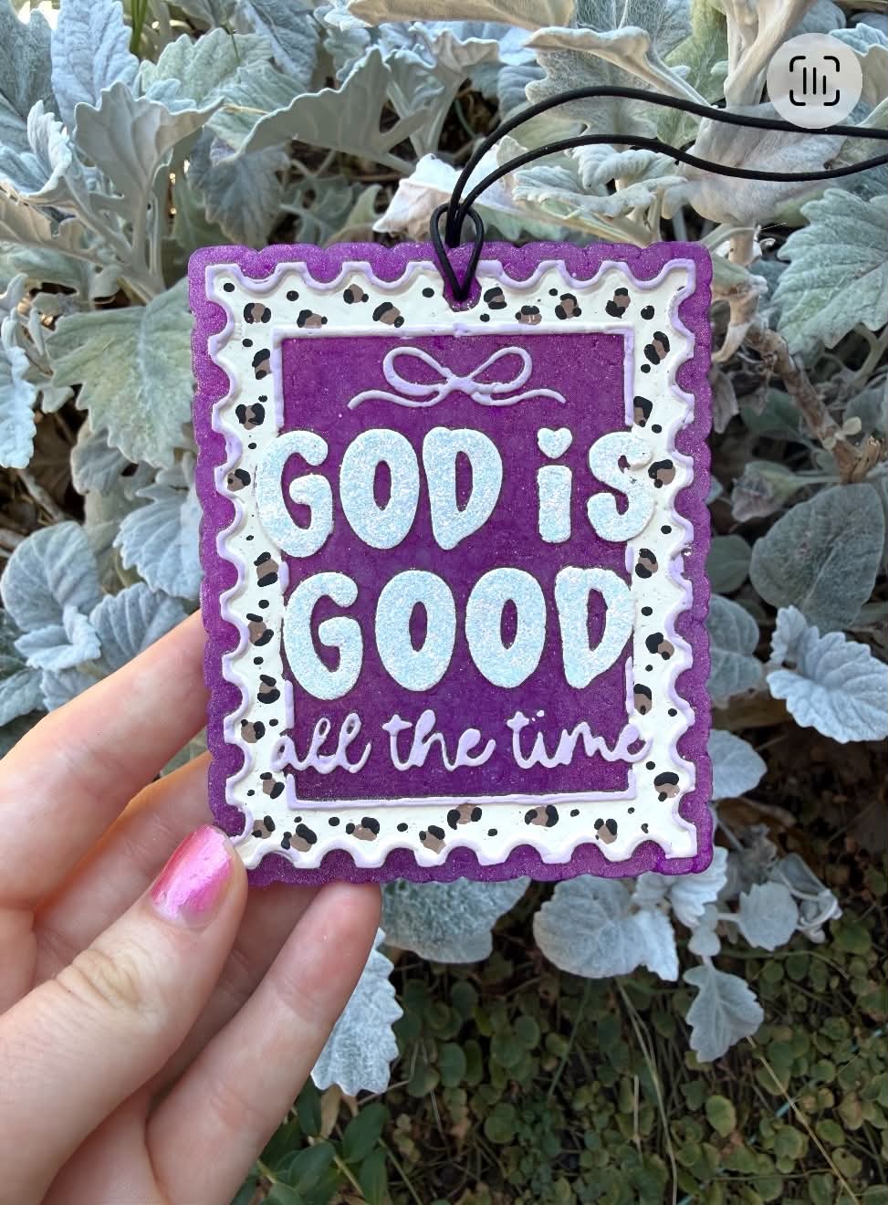 Purple God Is Good Freshie Air Freshener