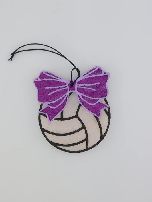 Volleyball With Purple Bow and Lilac Trim