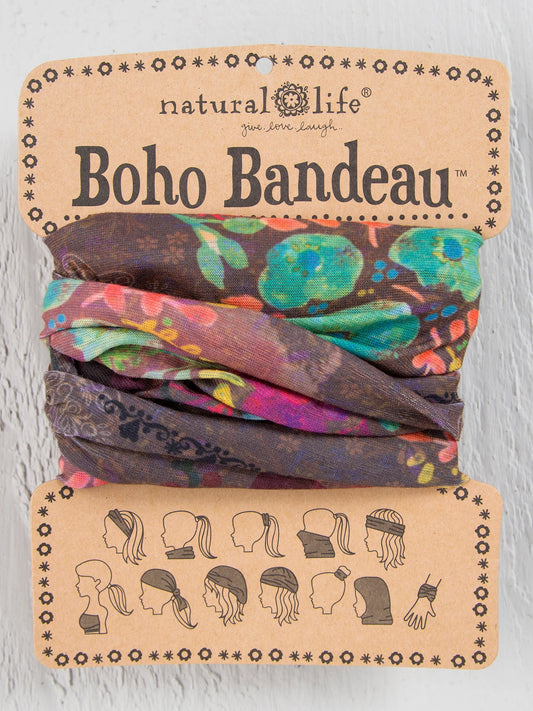 Large Boho Bandeau - Espresso Bright Floral