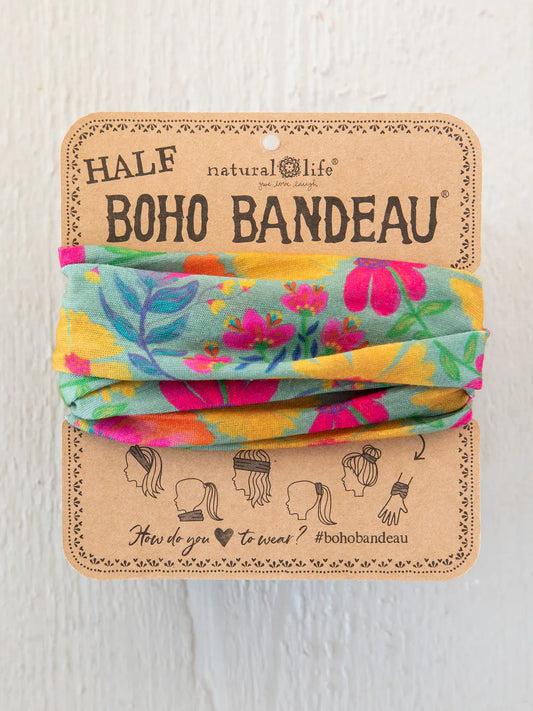 Half Boho Bandeau - Pink Yellow Floral