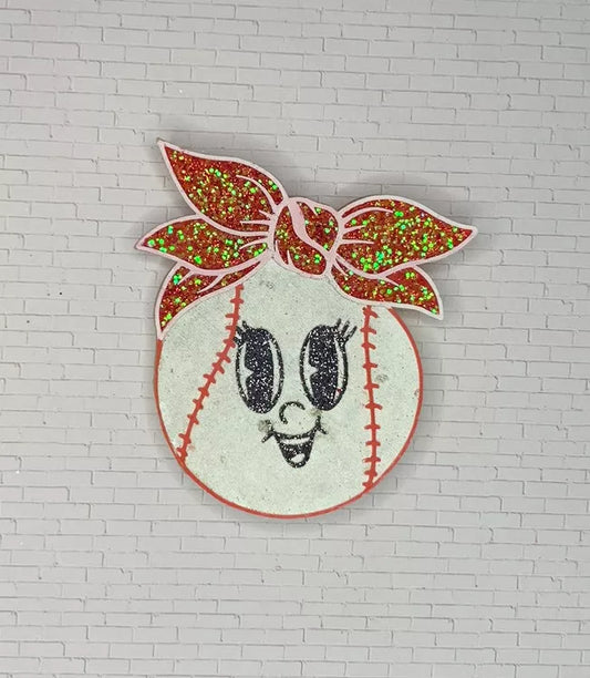 Baseball Freshie With Bow -  Air Freshener