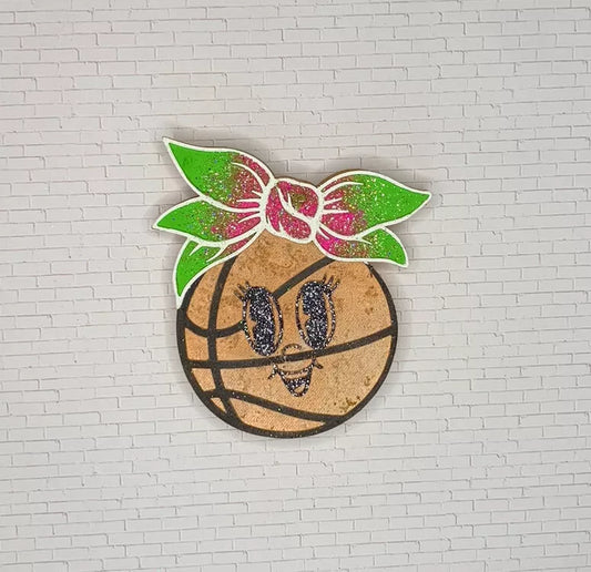 Basketball Freshie With Pink And Green Bow -  Air Freshener