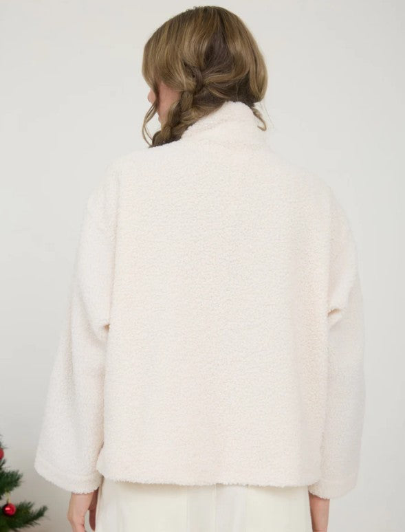 Sherpa and Denim Zip Up Jacket S M L