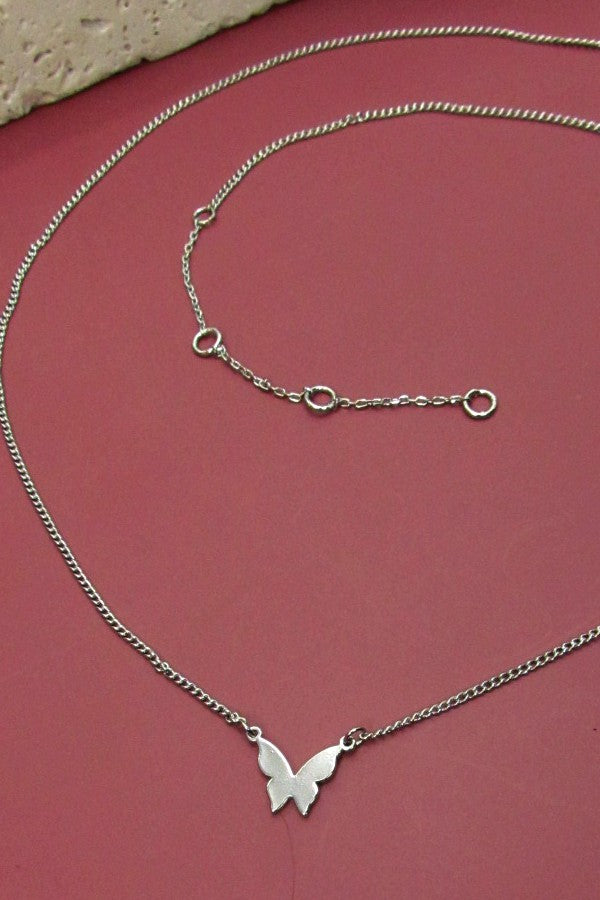 Mini Butterfly Pendant Necklace - Gold or Silver