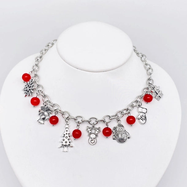 Silver Christmas Charm Necklace