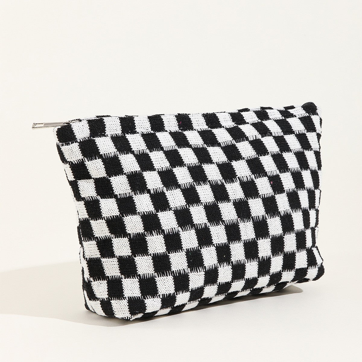 Checkered Travel Makeup Pouch - Travel Cosmetic