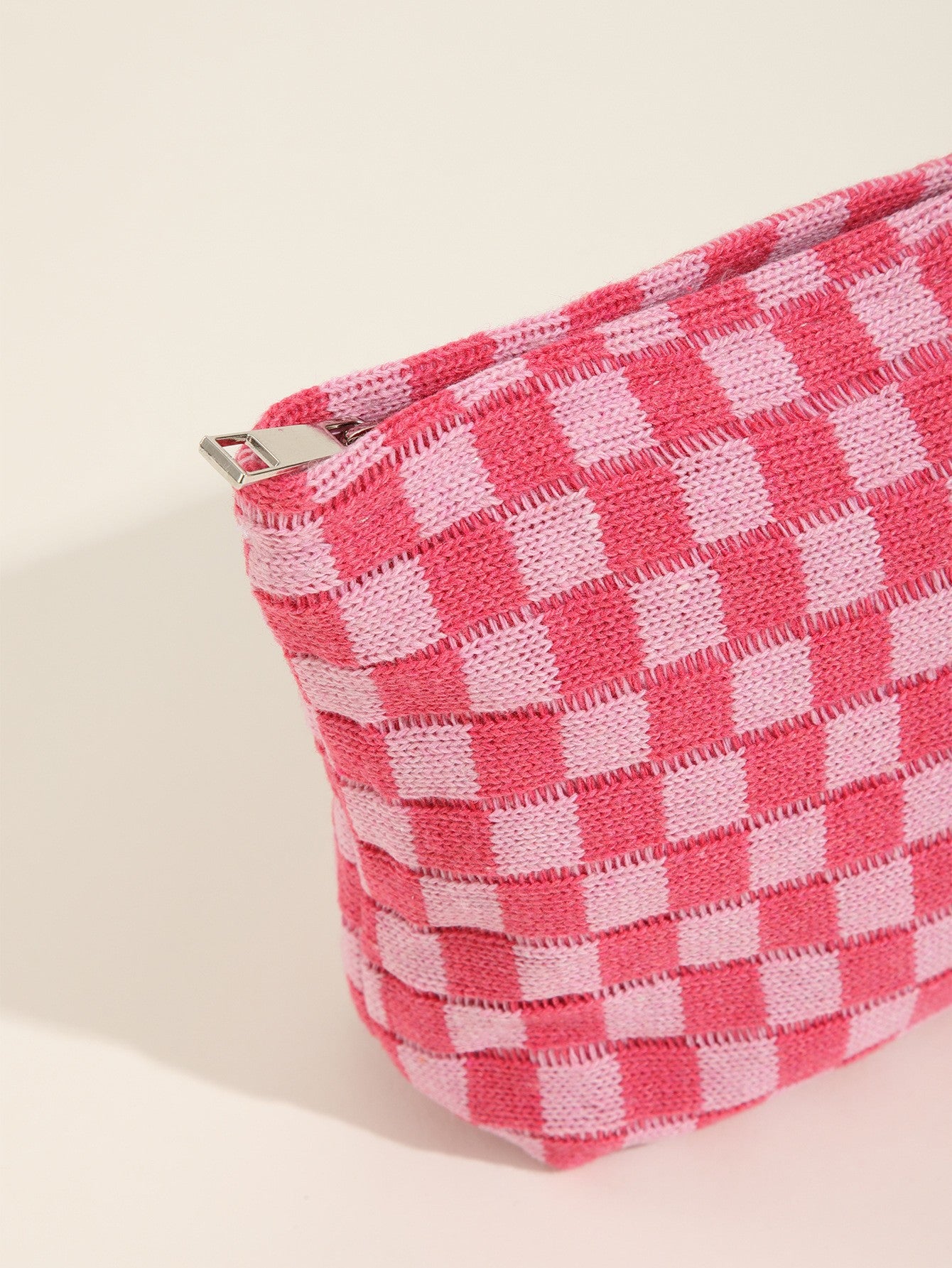 Checkered Travel Makeup Pouch - Travel Cosmetic