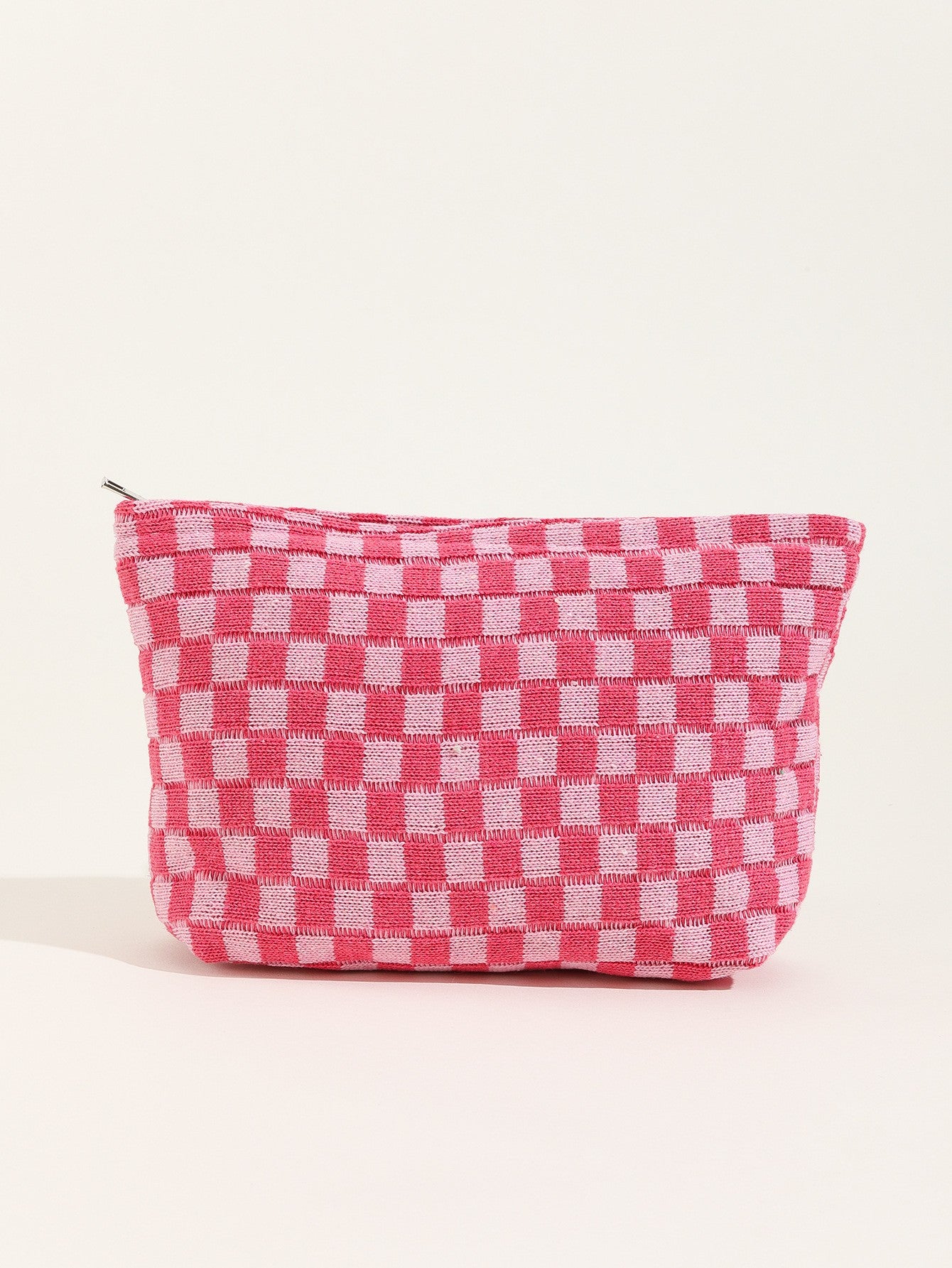 Checkered Travel Makeup Pouch - Travel Cosmetic