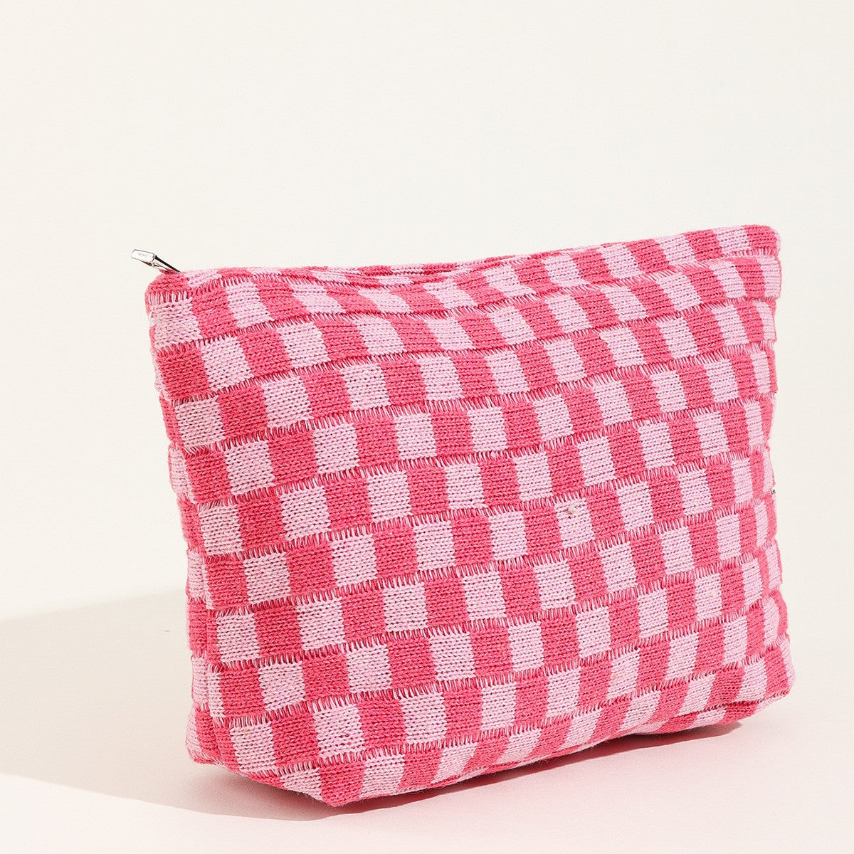 Checkered Travel Makeup Pouch - Travel Cosmetic