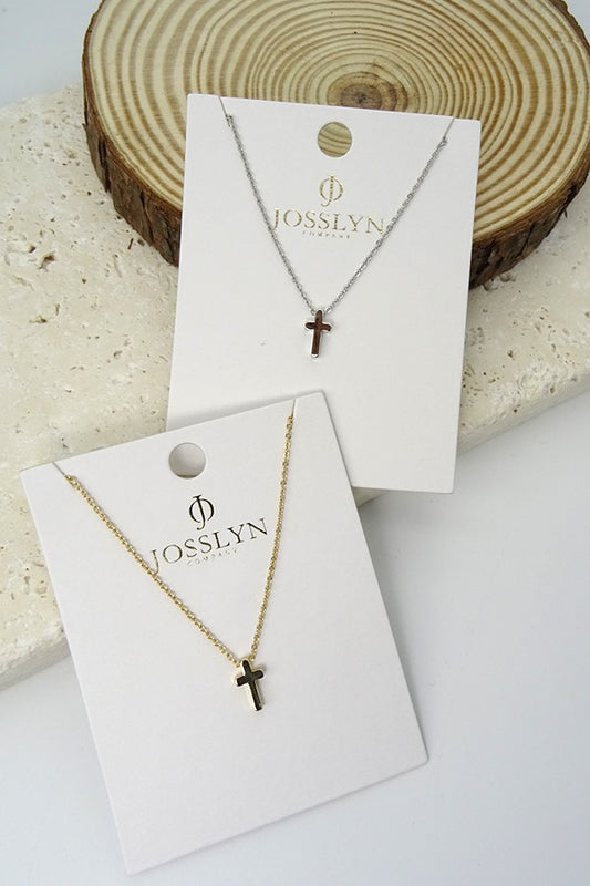 Mini Cross Necklace - Gold or Silver