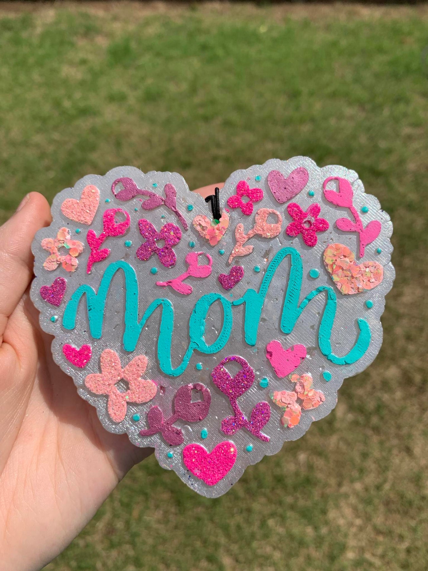 Mom Heart Freshie - Pastel Flower