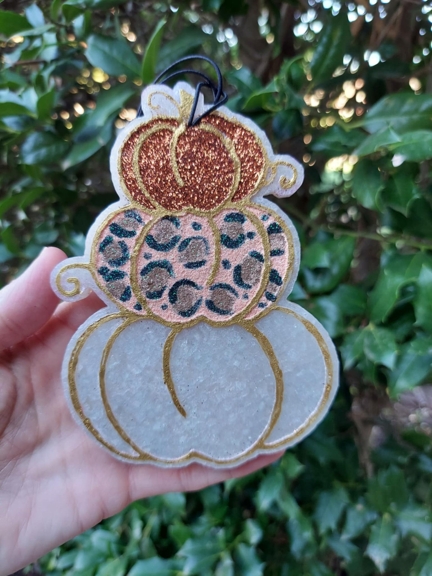 Pumpkin Stack Freshie - Air Freshener - White Leopard Gold