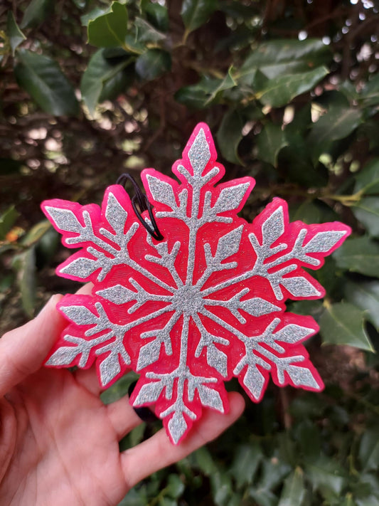 Pink Metallic Snowflake Freshie - Air Freshener